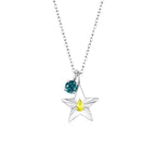 The Star Necklace with 4 Prong Solitaire Pendant WG (4mm) (Nov, Dec) - Eclat by Oui