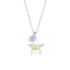 The Star Necklace with 4 Prong Solitaire Pendant WG (4mm) (Nov, Jun) - Eclat by Oui