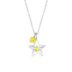 The Star Necklace with 4 Prong Solitaire Pendant WG (4mm) (Nov, Nov) - Eclat by Oui