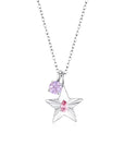 The Star Necklace with 4 Prong Solitaire Pendant WG (4mm) (Oct, Jun) - Eclat by Oui