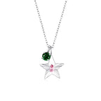 The Star Necklace with 4 Prong Solitaire Pendant WG (4mm) (Oct, May) - Eclat by Oui