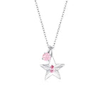 The Star Necklace with 4 Prong Solitaire Pendant WG (4mm) (Oct, Oct) - Eclat by Oui