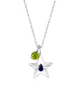 The Star Necklace with 4 Prong Solitaire Pendant WG (4mm) (Sep, Aug) - Eclat by Oui
