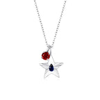The Star Necklace with 4 Prong Solitaire Pendant WG (4mm) (Sep, Jul) - Eclat by Oui