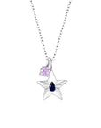 The Star Necklace with 4 Prong Solitaire Pendant WG (4mm) (Sep, Jun) - Eclat by Oui