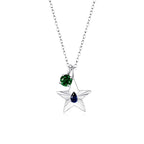 The Star Necklace with 4 Prong Solitaire Pendant WG (4mm) (Sep, May) - Eclat by Oui