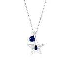 The Star Necklace with 4 Prong Solitaire Pendant WG (4mm) (Sep, Sep) - Eclat by Oui