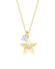 The Star Necklace with 4 Prong Solitaire Pendant YG (4mm) (Apr, Apr) - Eclat by Oui