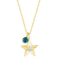 The Star Necklace with 4 Prong Solitaire Pendant YG (4mm) (Apr, Dec) - Eclat by Oui