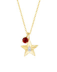 The Star Necklace with 4 Prong Solitaire Pendant YG (4mm) (Apr, Jul) - Eclat by Oui