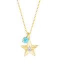 The Star Necklace with 4 Prong Solitaire Pendant YG (4mm) (Apr, Mar) - Eclat by Oui