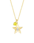 The Star Necklace with 4 Prong Solitaire Pendant YG (4mm) (Apr, Nov) - Eclat by Oui