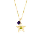 The Star Necklace with 4 Prong Solitaire Pendant YG (4mm) (Aug, Feb) - Eclat by Oui