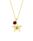 The Star Necklace with 4 Prong Solitaire Pendant YG (4mm) (Aug, Jan) - Eclat by Oui