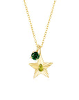 The Star Necklace with 4 Prong Solitaire Pendant YG (4mm) (Aug, May) - Eclat by Oui