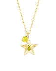 The Star Necklace with 4 Prong Solitaire Pendant YG (4mm) (Aug, Nov) - Eclat by Oui