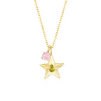 The Star Necklace with 4 Prong Solitaire Pendant YG (4mm) (Aug, Oct) - Eclat by Oui