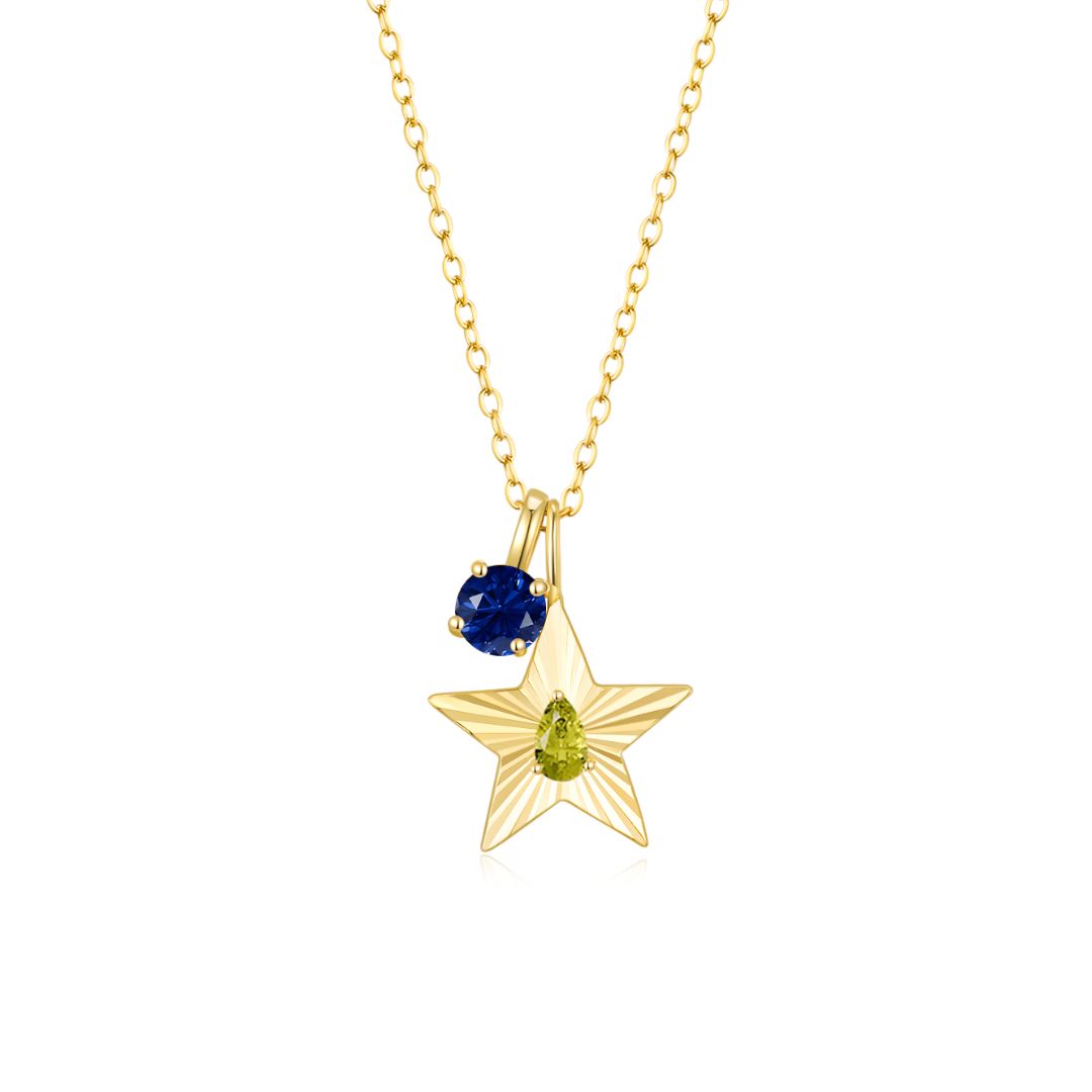 The Star Necklace with 4 Prong Solitaire Pendant YG (4mm) (Aug, Sep) - Eclat by Oui