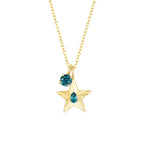 The Star Necklace with 4 Prong Solitaire Pendant YG (4mm) (Dec, Dec) - Eclat by Oui