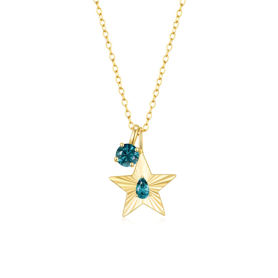The Star Necklace with 4 Prong Solitaire Pendant YG (4mm) (Dec, Dec) - Eclat by Oui