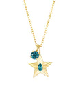 The Star Necklace with 4 Prong Solitaire Pendant YG (4mm) (Dec, Dec) - Eclat by Oui