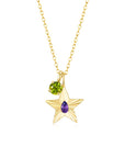 The Star Necklace with 4 Prong Solitaire Pendant YG (4mm) (Feb, Aug) - Eclat by Oui