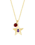 The Star Necklace with 4 Prong Solitaire Pendant YG (4mm) (Feb, Jan) - Eclat by Oui