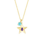 The Star Necklace with 4 Prong Solitaire Pendant YG (4mm) (Feb, Mar) - Eclat by Oui