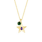 The Star Necklace with 4 Prong Solitaire Pendant YG (4mm) (Feb, May) - Eclat by Oui