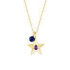 The Star Necklace with 4 Prong Solitaire Pendant YG (4mm) (Feb, Sep) - Eclat by Oui