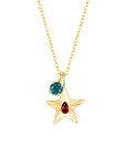 The Star Necklace with 4 Prong Solitaire Pendant YG (4mm) (Jan, Dec) - Eclat by Oui