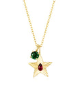 The Star Necklace with 4 Prong Solitaire Pendant YG (4mm) (Jan, May) - Eclat by Oui