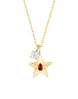 The Star Necklace with 4 Prong Solitaire Pendant YG (4mm) (Jul, Apr) - Eclat by Oui