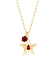 The Star Necklace with 4 Prong Solitaire Pendant YG (4mm) (Jul, Jan) - Eclat by Oui