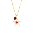 The Star Necklace with 4 Prong Solitaire Pendant YG (4mm) (Jul, Jul) - Eclat by Oui