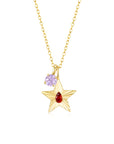 The Star Necklace with 4 Prong Solitaire Pendant YG (4mm) (Jul, Jun) - Eclat by Oui