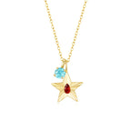 The Star Necklace with 4 Prong Solitaire Pendant YG (4mm) (Jul, Mar) - Eclat by Oui