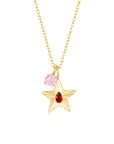 The Star Necklace with 4 Prong Solitaire Pendant YG (4mm) (Jul, Oct) - Eclat by Oui