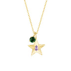 The Star Necklace with 4 Prong Solitaire Pendant YG (4mm) (Jun, May) - Eclat by Oui