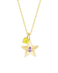 The Star Necklace with 4 Prong Solitaire Pendant YG (4mm) (Jun, Nov) - Eclat by Oui