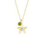 The Star Necklace with 4 Prong Solitaire Pendant YG (4mm) (Mar, Aug) - Eclat by Oui