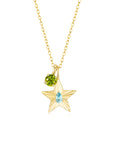 The Star Necklace with 4 Prong Solitaire Pendant YG (4mm) (Mar, Aug) - Eclat by Oui