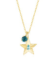 The Star Necklace with 4 Prong Solitaire Pendant YG (4mm) (Mar, Dec) - Eclat by Oui