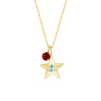 The Star Necklace with 4 Prong Solitaire Pendant YG (4mm) (Mar, Jul) - Eclat by Oui
