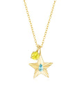 The Star Necklace with 4 Prong Solitaire Pendant YG (4mm) (Mar, Nov) - Eclat by Oui