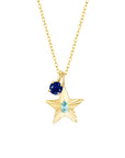 The Star Necklace with 4 Prong Solitaire Pendant YG (4mm) (Mar, Sep) - Eclat by Oui