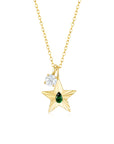 The Star Necklace with 4 Prong Solitaire Pendant YG (4mm) (May, Apr) - Eclat by Oui