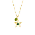 The Star Necklace with 4 Prong Solitaire Pendant YG (4mm) (May, Aug) - Eclat by Oui