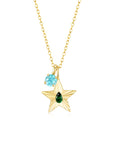 The Star Necklace with 4 Prong Solitaire Pendant YG (4mm) (May, Mar) - Eclat by Oui