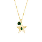 The Star Necklace with 4 Prong Solitaire Pendant YG (4mm) (May, May) - Eclat by Oui